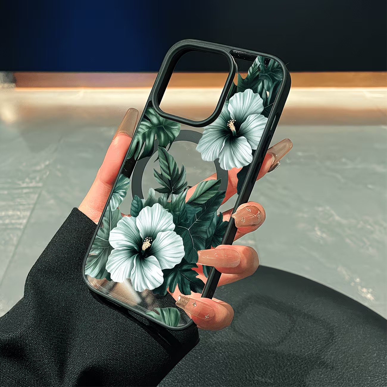 Green Floral Print Phone Case  - Apple Iphone 15 Pro Max ulasan dan harga